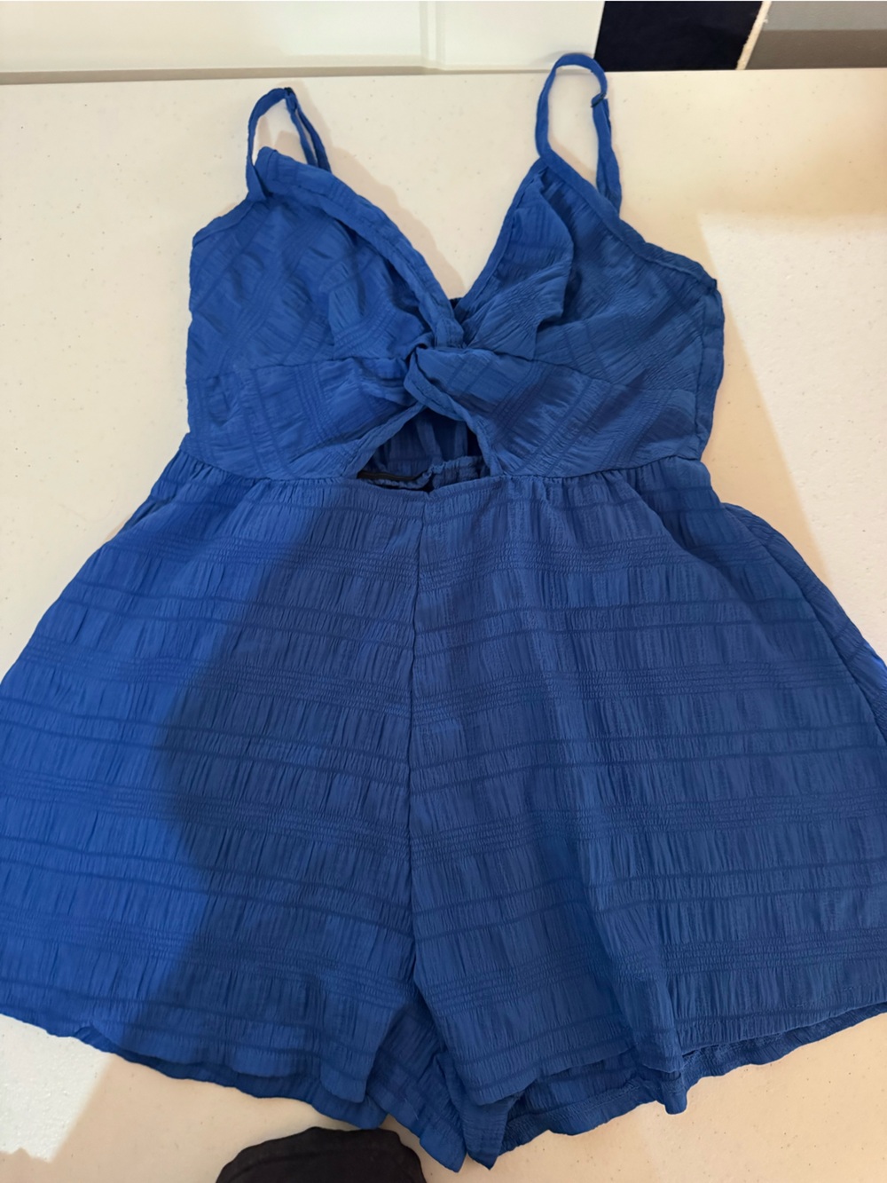 Royal Blue Tie-Front Sleeveless Top